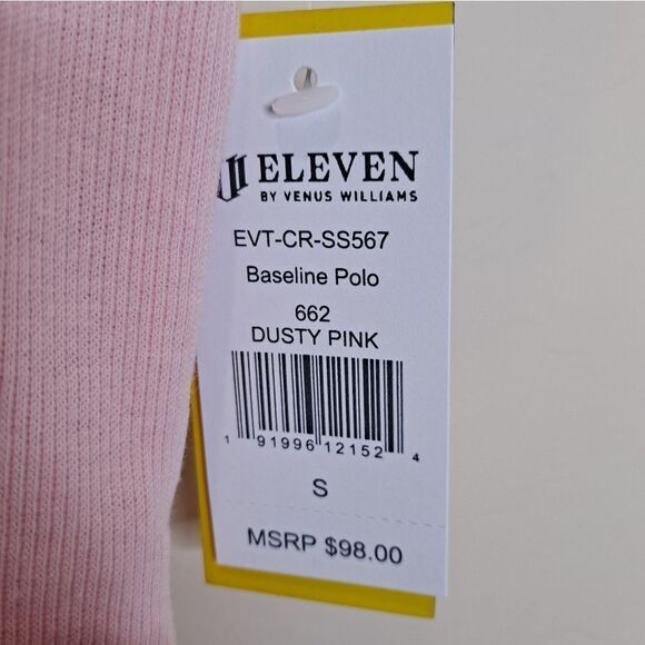 Eleven By  Williams Womens Baseline Pink Tennis Polo Crop Top Shirt NWT - Picture 4 of 7